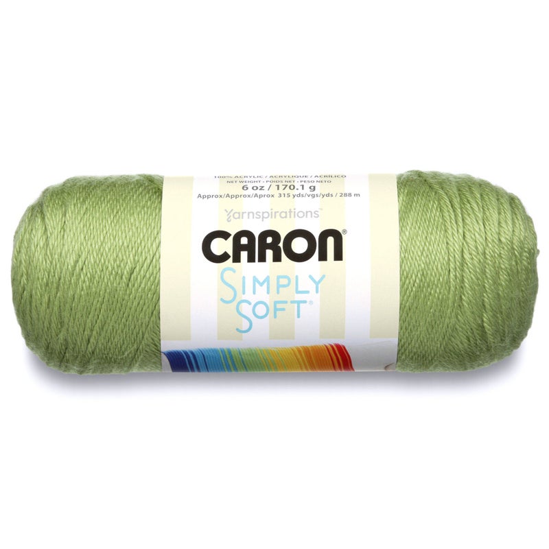 Caron Simply Soft Collection Yarn, 6oz, Gauge 4 Medium, 100% Acrylic- Pistachio - Machine Wash & Dry - Image 1